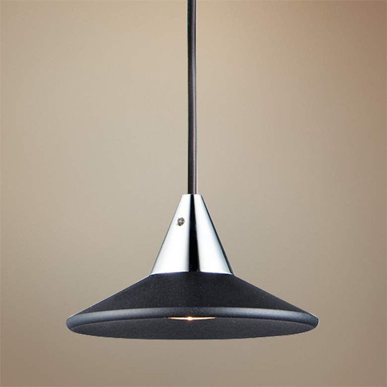 Image 1 ET2 Micro 3 1/2 inch Wide Black LED Mini Pendant Light