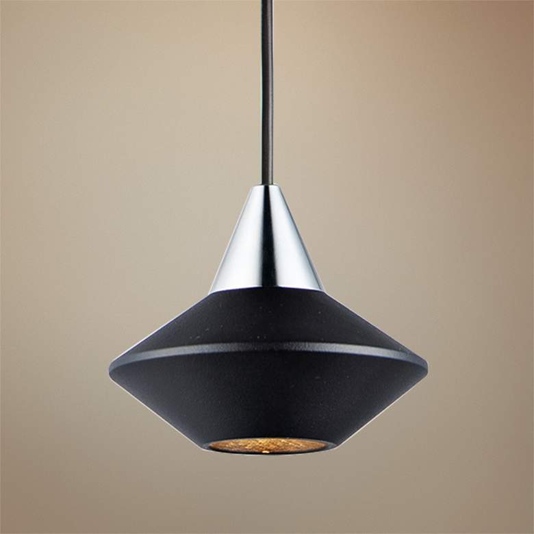 Image 1 ET2 Micro 3 1/4 inch Wide Black LED Mini Pendant Light