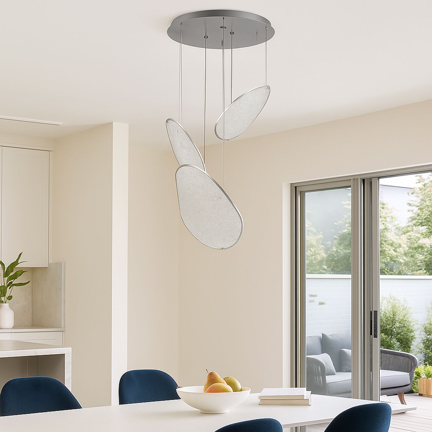 Image 6 ET2 Moonscapes 28 1/2" Wide Polished Chrome 3-Light LED Pendant more views