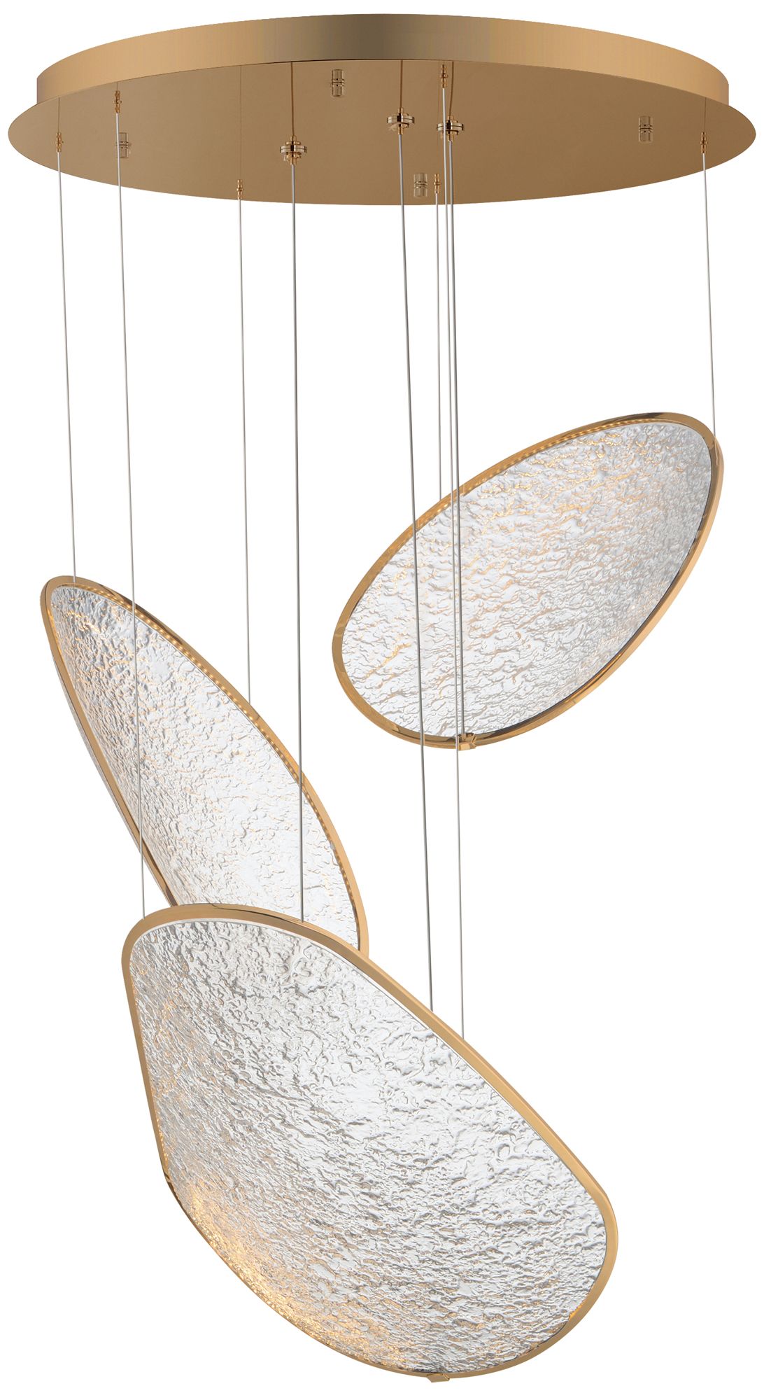 ET2 Moonscapes 30" Brushed Champagne 3-Light LED Pendant