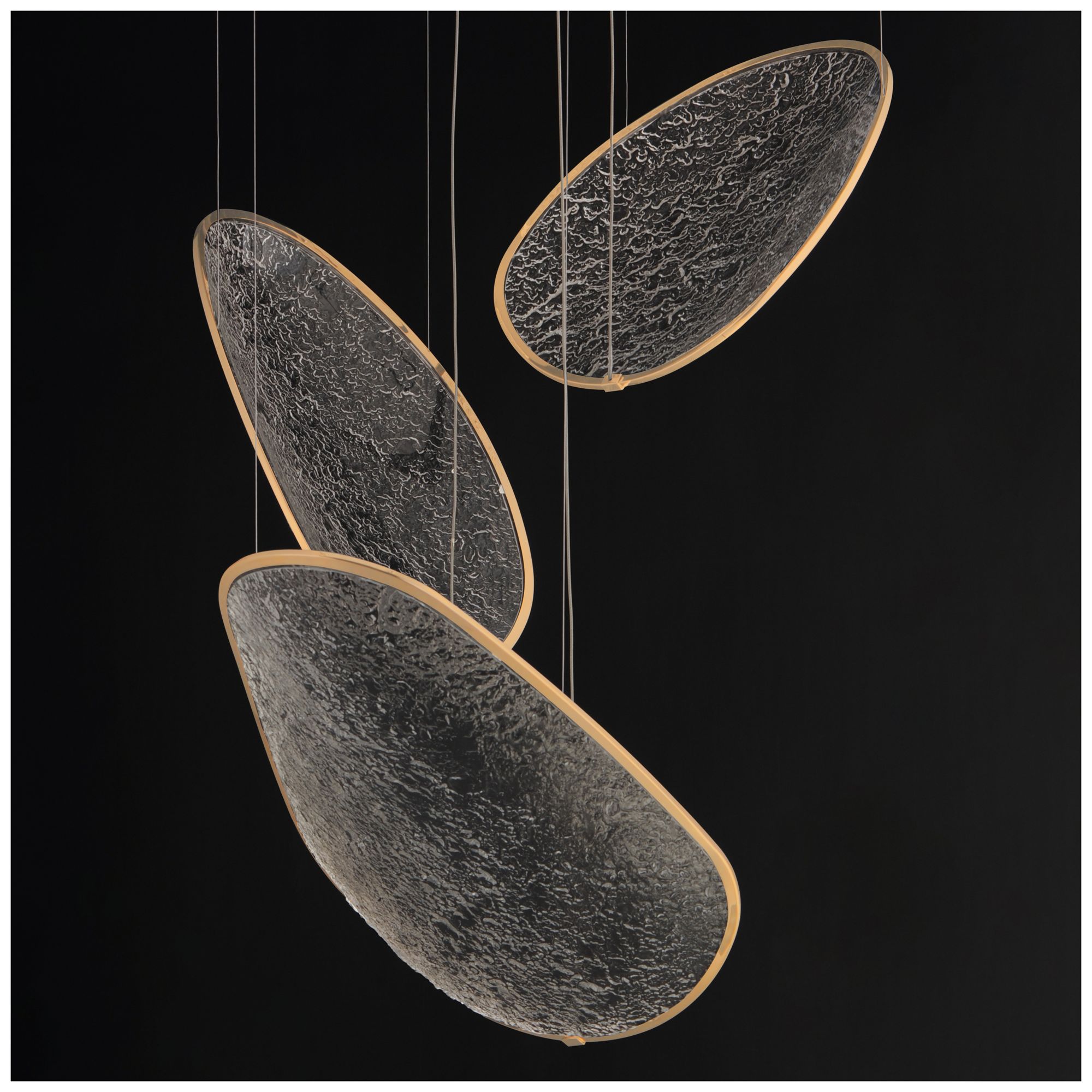 Image 3 ET2 Moonscapes 30" Brushed Champagne 3-Light LED Pendant more views