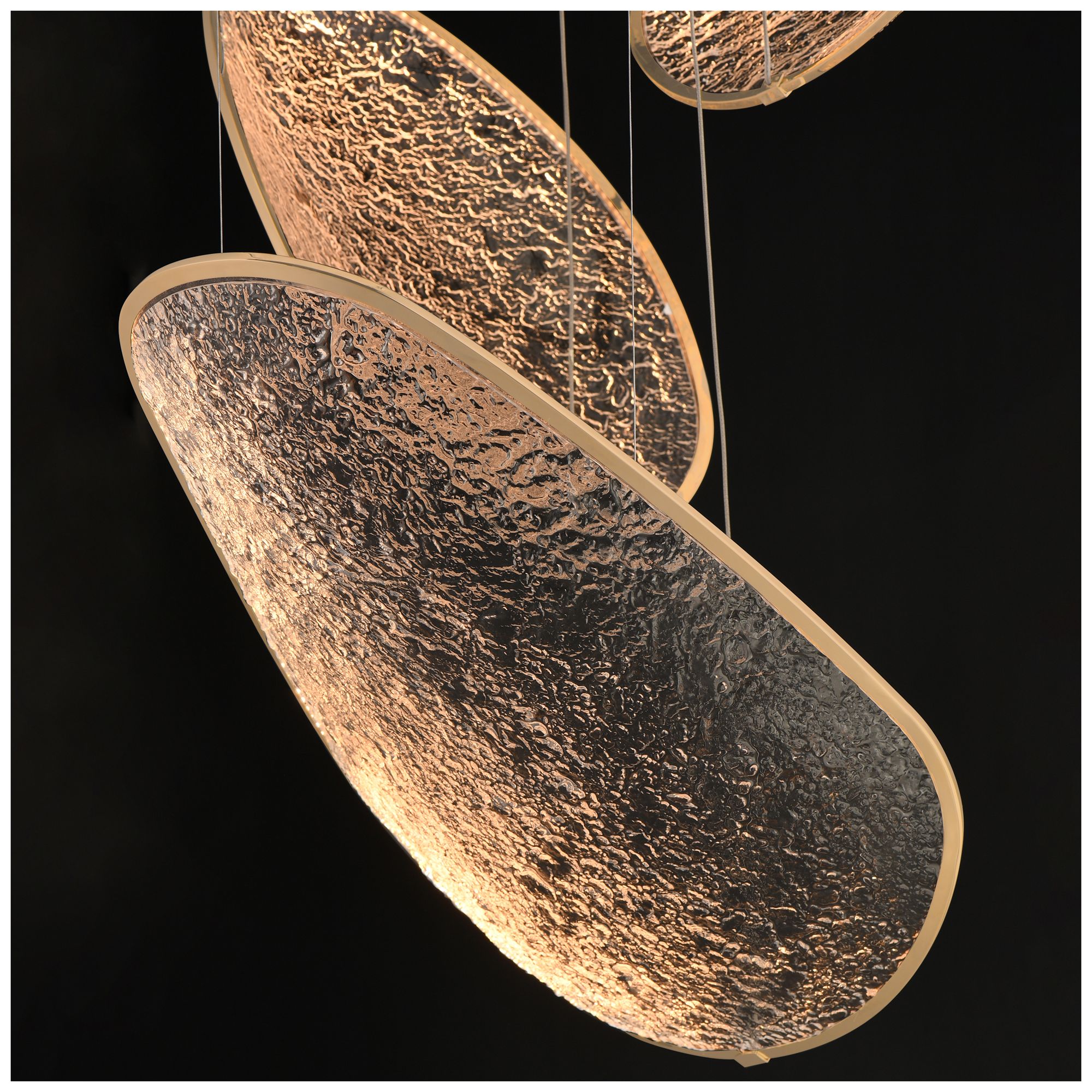 Image 4 ET2 Moonscapes 30" Brushed Champagne 3-Light LED Pendant more views