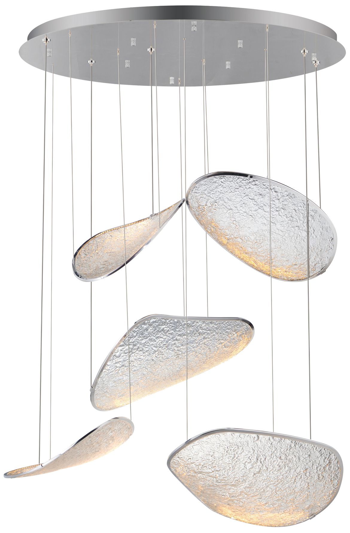 ET2 Moonscapes 39 1/2" Wide Polished Chrome 5-Light LED Pendant