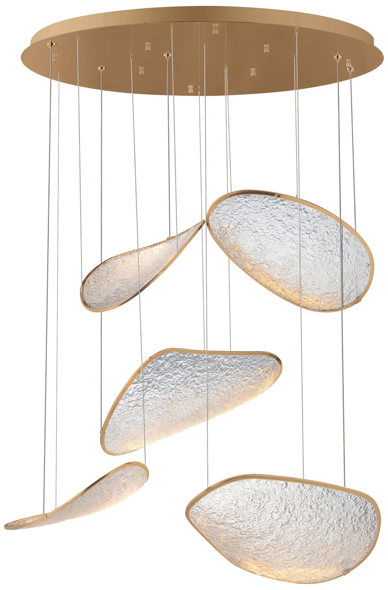 Image 2 ET2 Moonscapes 47" Brushed Champagne 5-Light LED Pendant