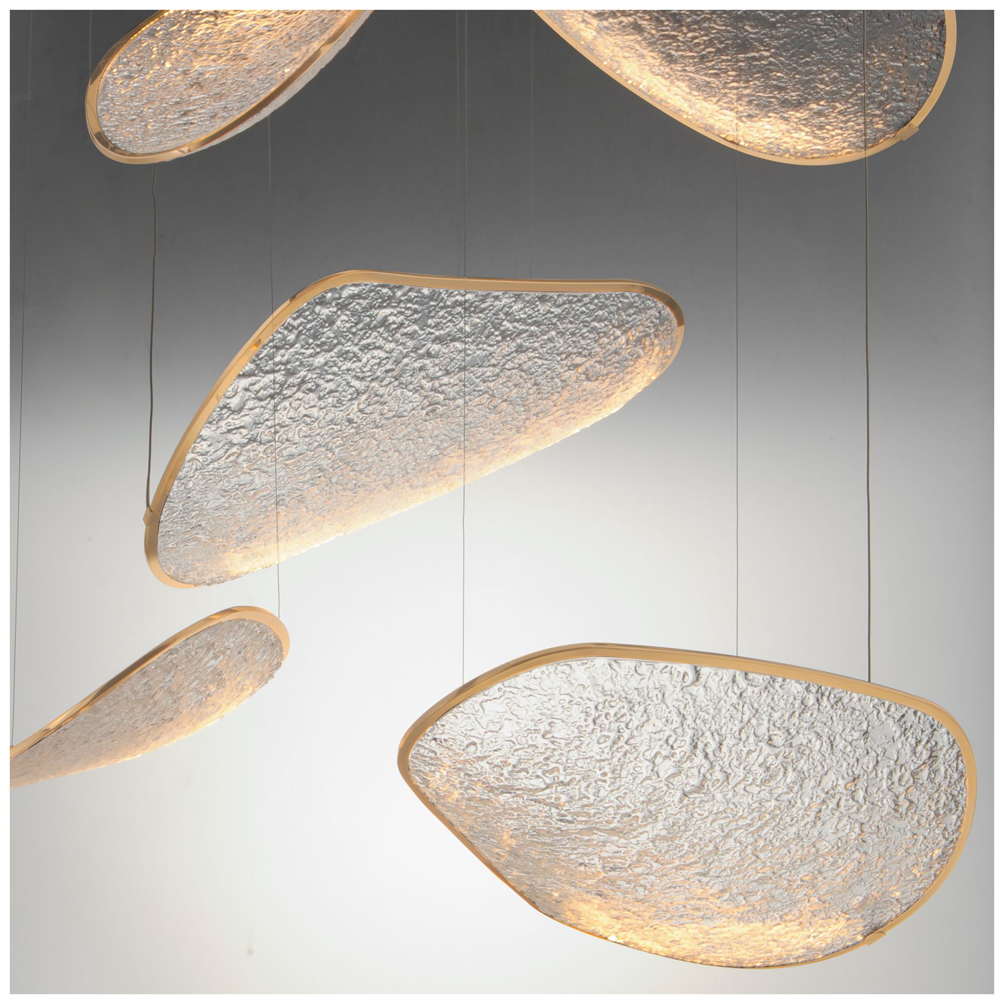 Image 4 ET2 Moonscapes 47" Brushed Champagne 5-Light LED Pendant more views