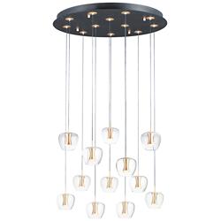 ET2 Newton 27 1/2" Wide Black Gold LED Multi-Light Pendant
