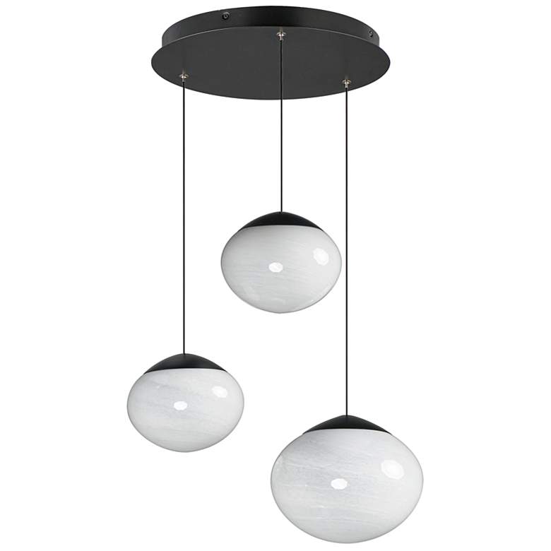 Image 1 ET2 Nimbus 20 1/2" Black LED 3-Light Pendant