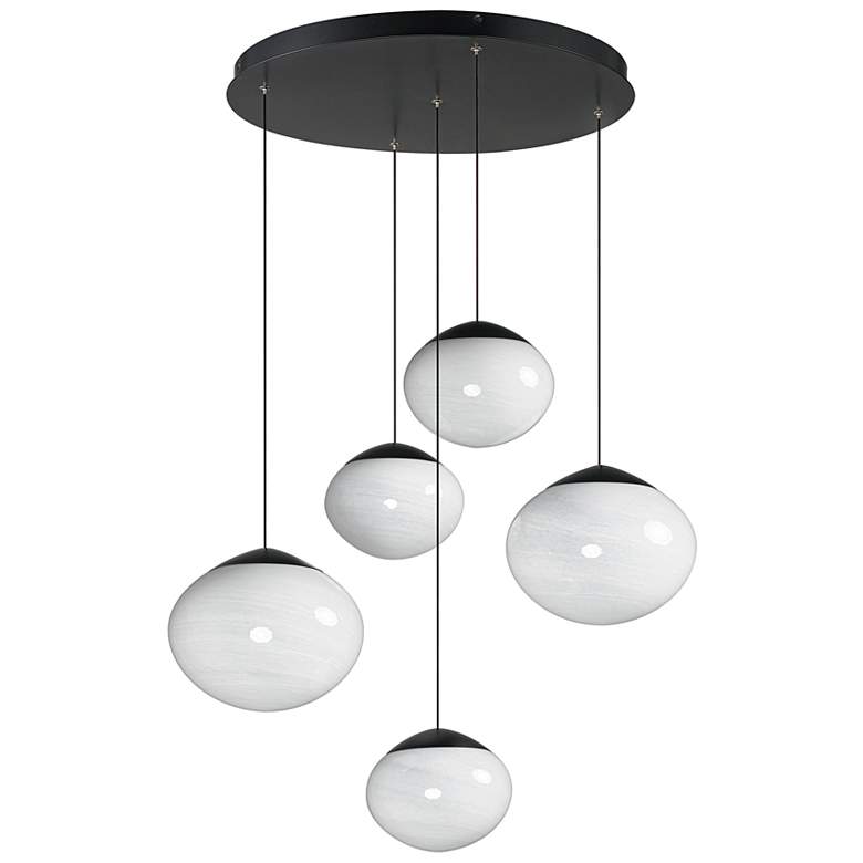 Image 1 ET2 Nimbus 26 1/4" Black 5-Light LED Pendant
