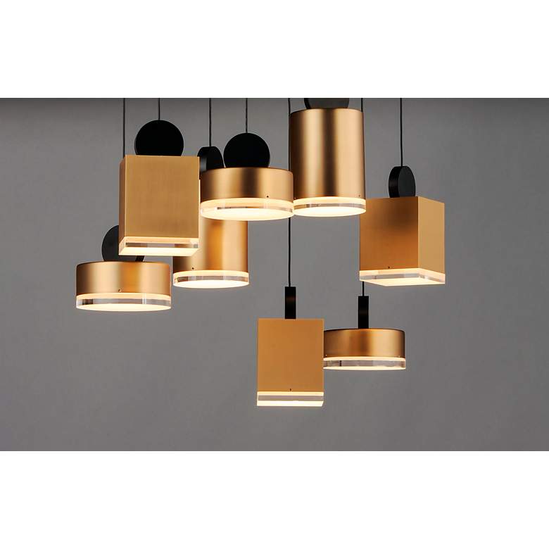 Image 5 ET2 Nob 33" Wide Black and Gold 8-Light LED Linear Pendant more views