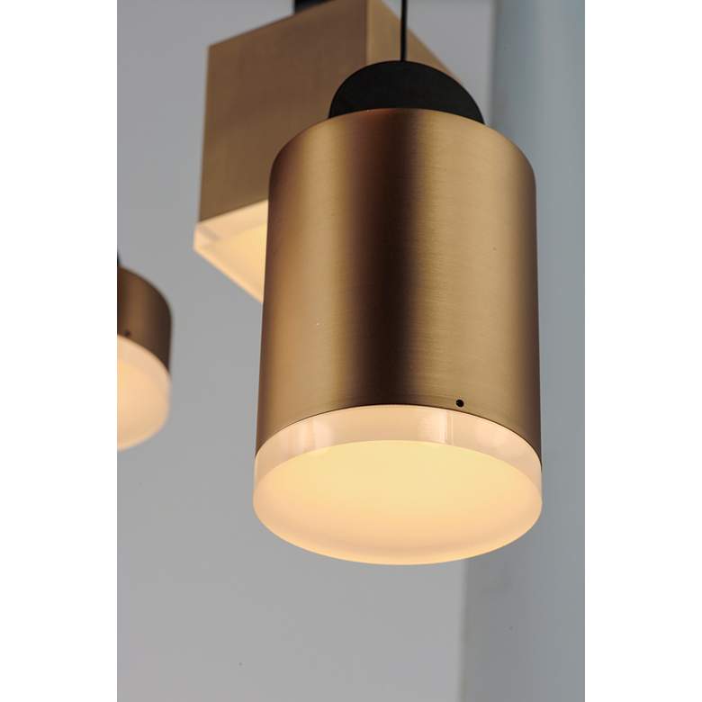 Image 7 ET2 Nob 33" Wide Black and Gold 8-Light LED Linear Pendant more views