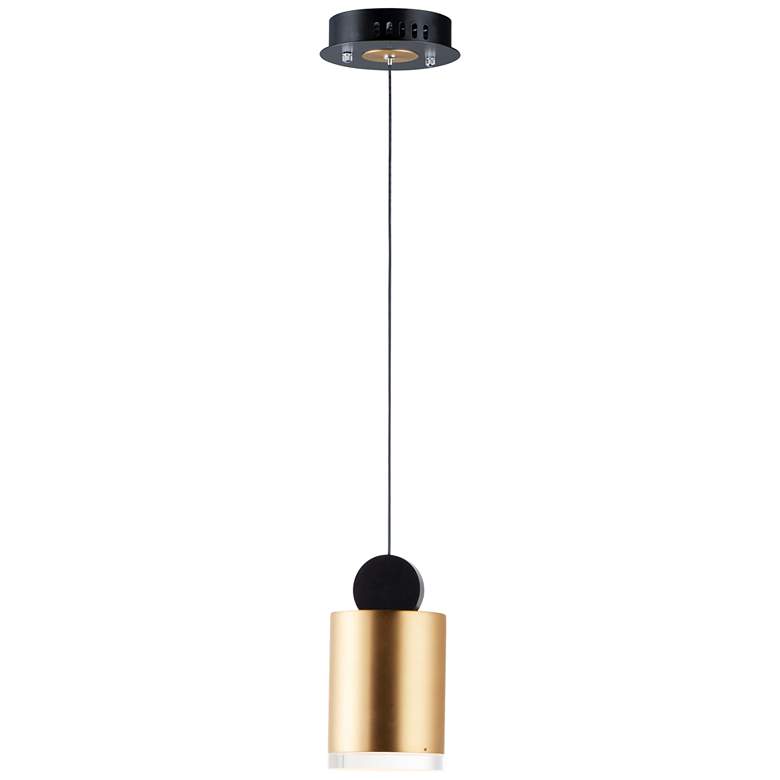 Image 1 ET2 Nob 4" Wide Gold and Black LED Mini Pendant