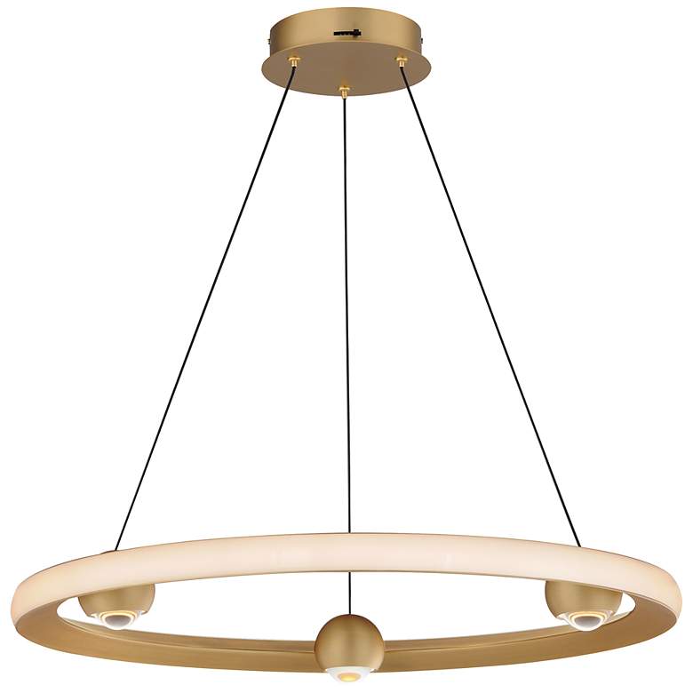 Image 1 ET2 Nodes 24" Wide Gold LED Ring Pendant Light