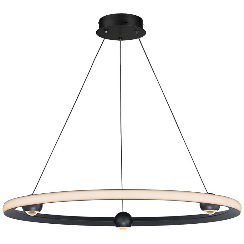 Image 1 ET2 Nodes 32" Wide Black LED Pendant Light