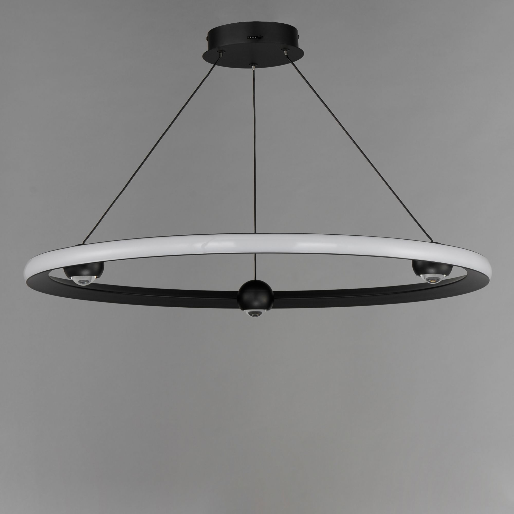 Image 3 ET2 Nodes 32" Wide Black LED Pendant Light more views