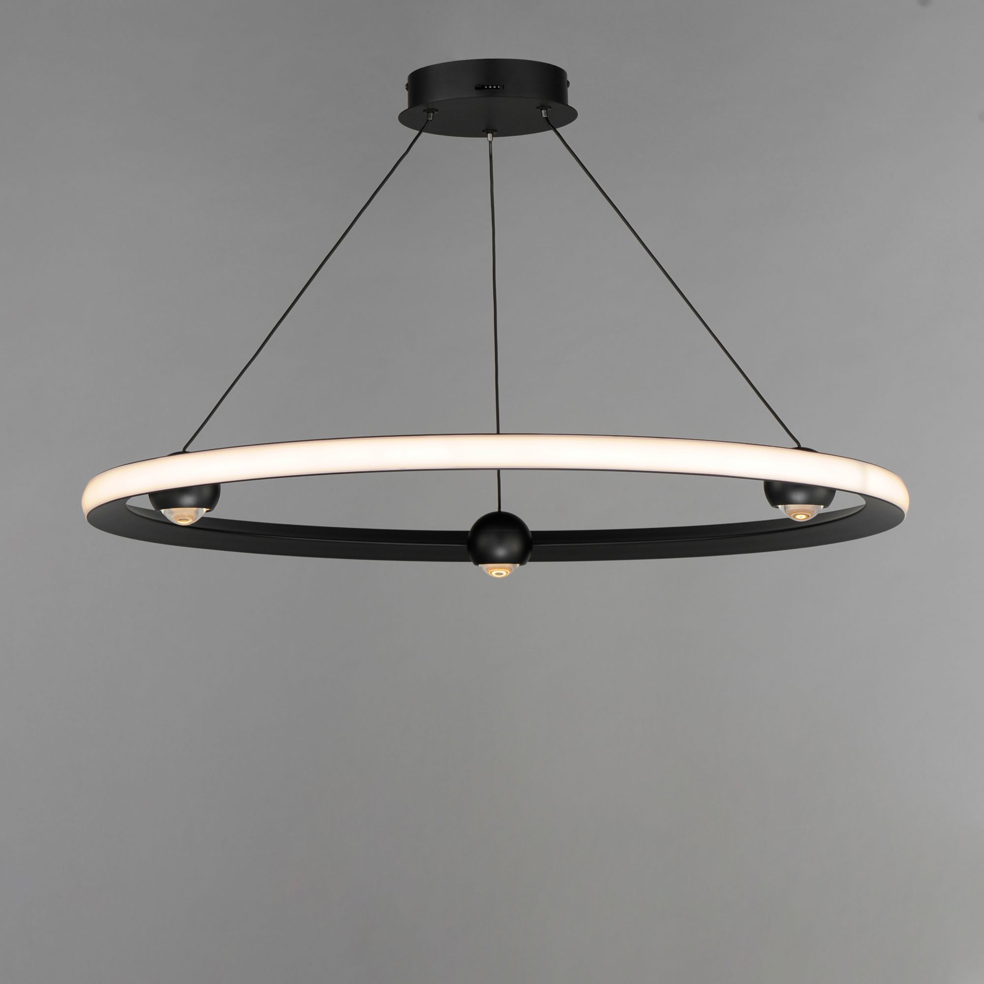 Image 4 ET2 Nodes 32" Wide Black LED Pendant Light more views