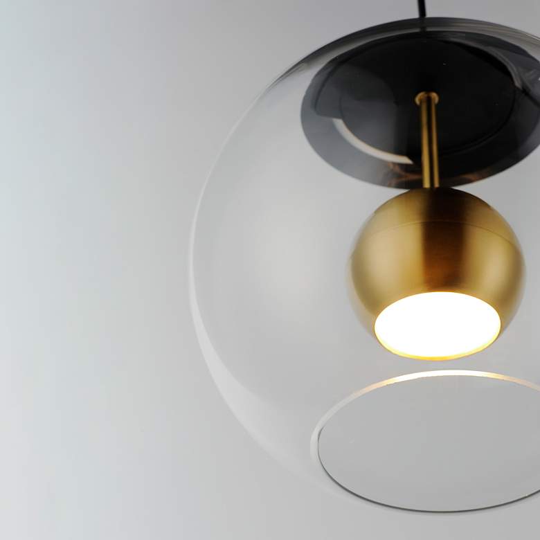 Image 2 ET2 Nucleus 11" Wide Black and Aged Brass LED Pendant Light more views
