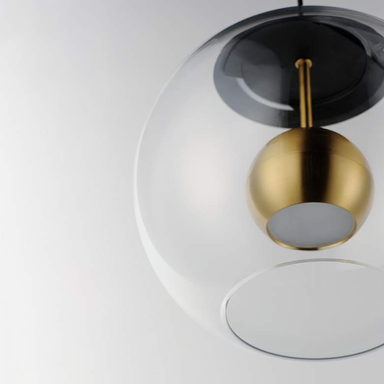 Image 4 ET2 Nucleus 11" Wide Black and Aged Brass LED Pendant Light more views