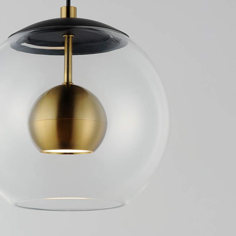 Image 6 ET2 Nucleus 11" Wide Black and Aged Brass LED Pendant Light more views