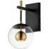 ET2 Nucleus 12 3/4"H Black and Aged Brass LED Wall Sconce