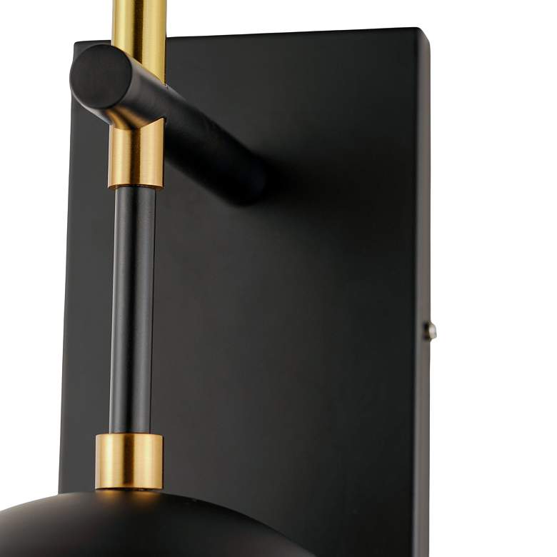 Image 3 ET2 Nucleus 12 3/4"H Black and Aged Brass LED Wall Sconce more views