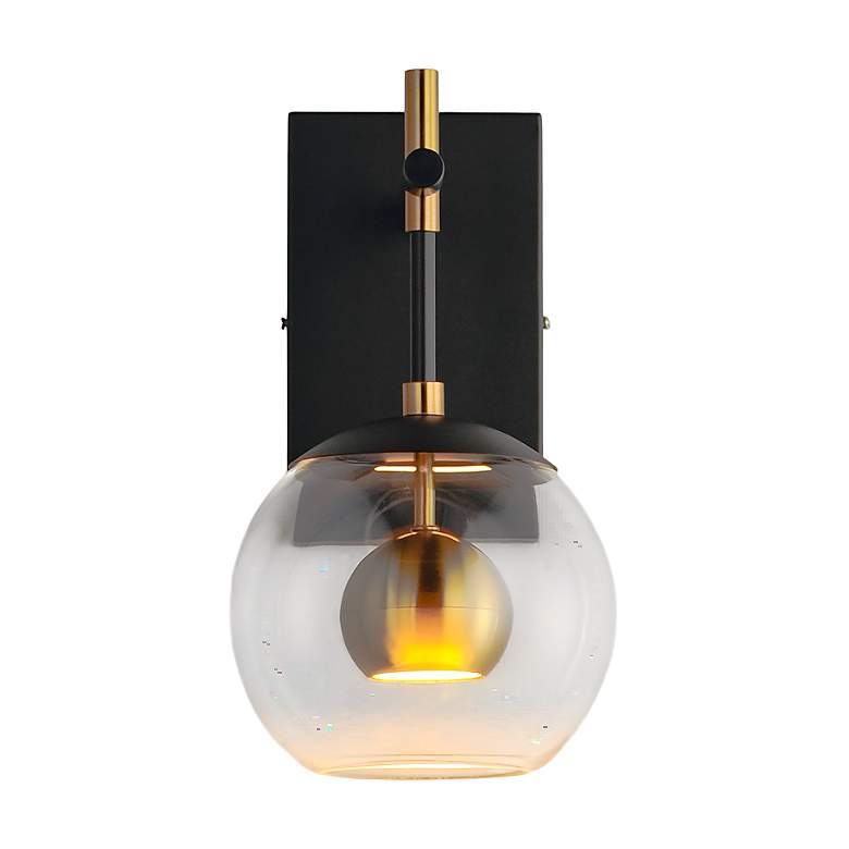 Image 4 ET2 Nucleus 12 3/4"H Black and Aged Brass LED Wall Sconce more views