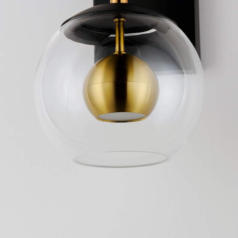 Image 5 ET2 Nucleus 12 3/4"H Black and Aged Brass LED Wall Sconce more views
