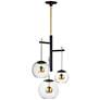 1_ET2 Nucleus 26" Wide Black and Brass Multi-Light LED Pendant