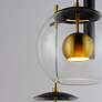 2_ET2 Nucleus 26" Wide Black and Brass Multi-Light LED Pendant more views