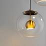 3_ET2 Nucleus 26" Wide Black and Brass Multi-Light LED Pendant more views