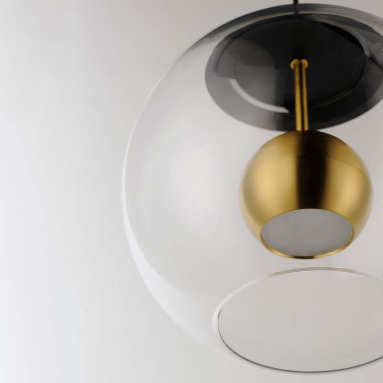 Image 4 ET2 Nucleus 26" Wide Black and Brass Multi-Light LED Pendant more views