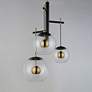 7_ET2 Nucleus 26" Wide Black and Brass Multi-Light LED Pendant more views