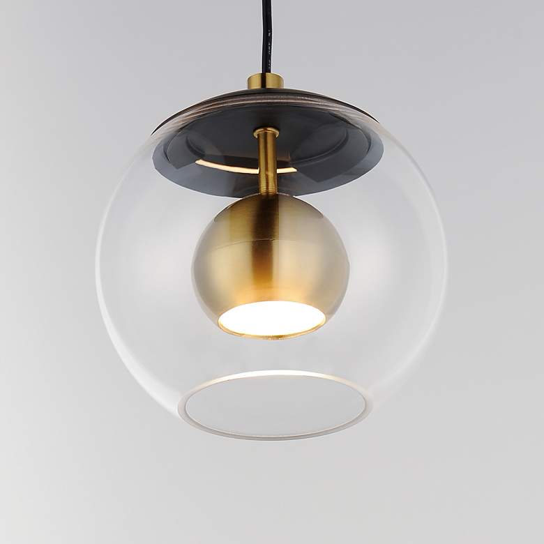 Image 3 ET2 Nucleus 7" Wide Clear Glass Globe Modern LED Pendant more views