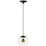1_ET2 Nucleus 9" Wide Black and Aged Brass LED Mini Pendant