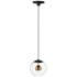 ET2 Nucleus 9" Wide Black and Aged Brass LED Mini Pendant