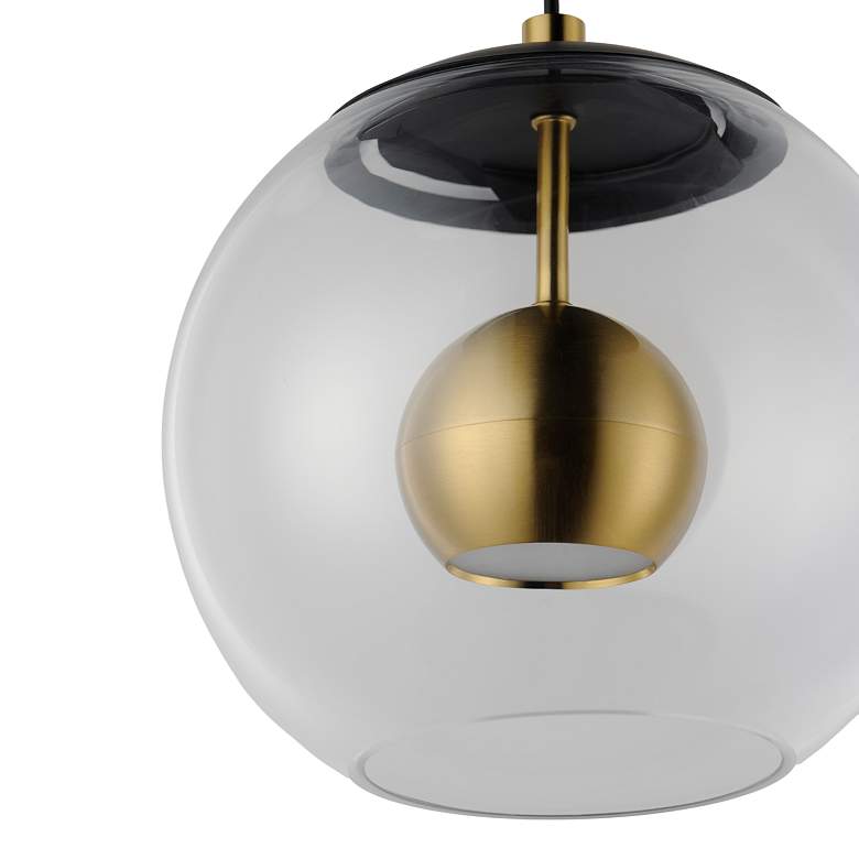 Image 2 ET2 Nucleus 9" Wide Black and Aged Brass LED Mini Pendant more views