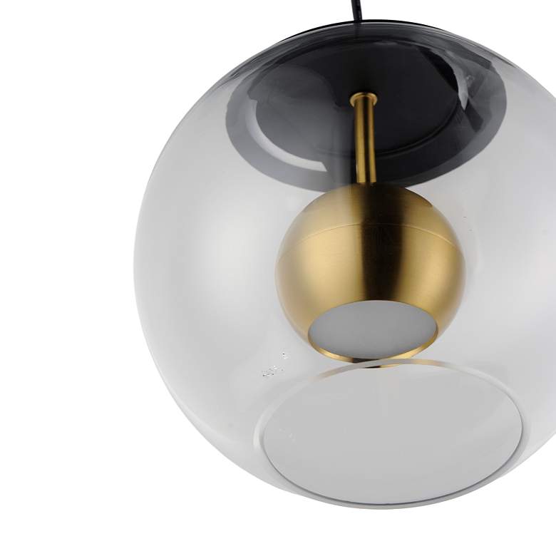 Image 3 ET2 Nucleus 9" Wide Black and Aged Brass LED Mini Pendant more views