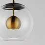 5_ET2 Nucleus 9" Wide Black and Aged Brass LED Mini Pendant more views