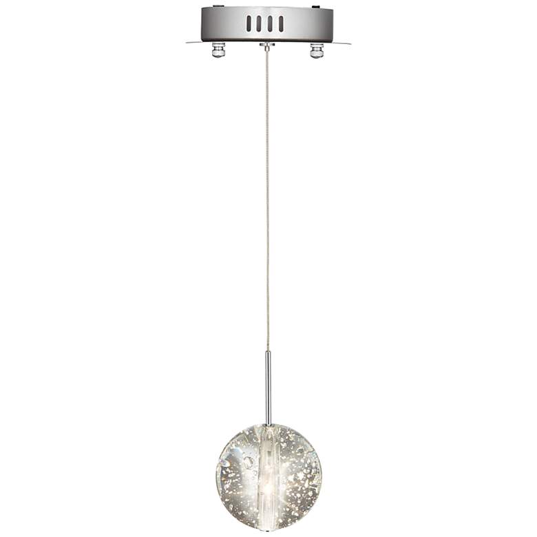 Image 2 ET2 Orb 4 1/2" Wide Modern Chrome and Clear Bubble Glass Mini Pendant