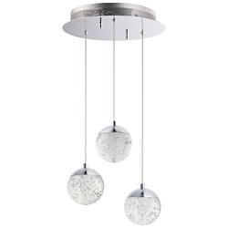 ET2 Orb II 11 1/2"W Polished Chrome 3-Light LED Mini Pendant