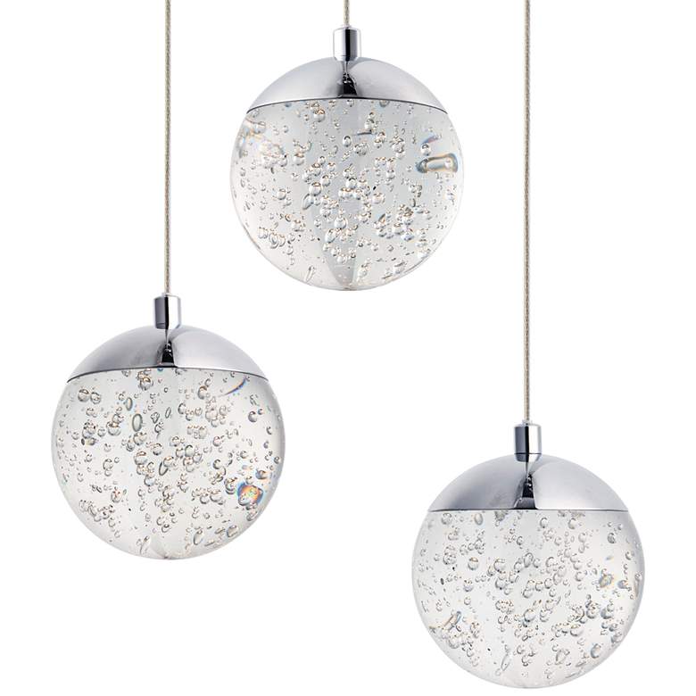 Image 3 ET2 Orb II 11 1/2 inchW Polished Chrome 3-Light LED Mini Pendant more views