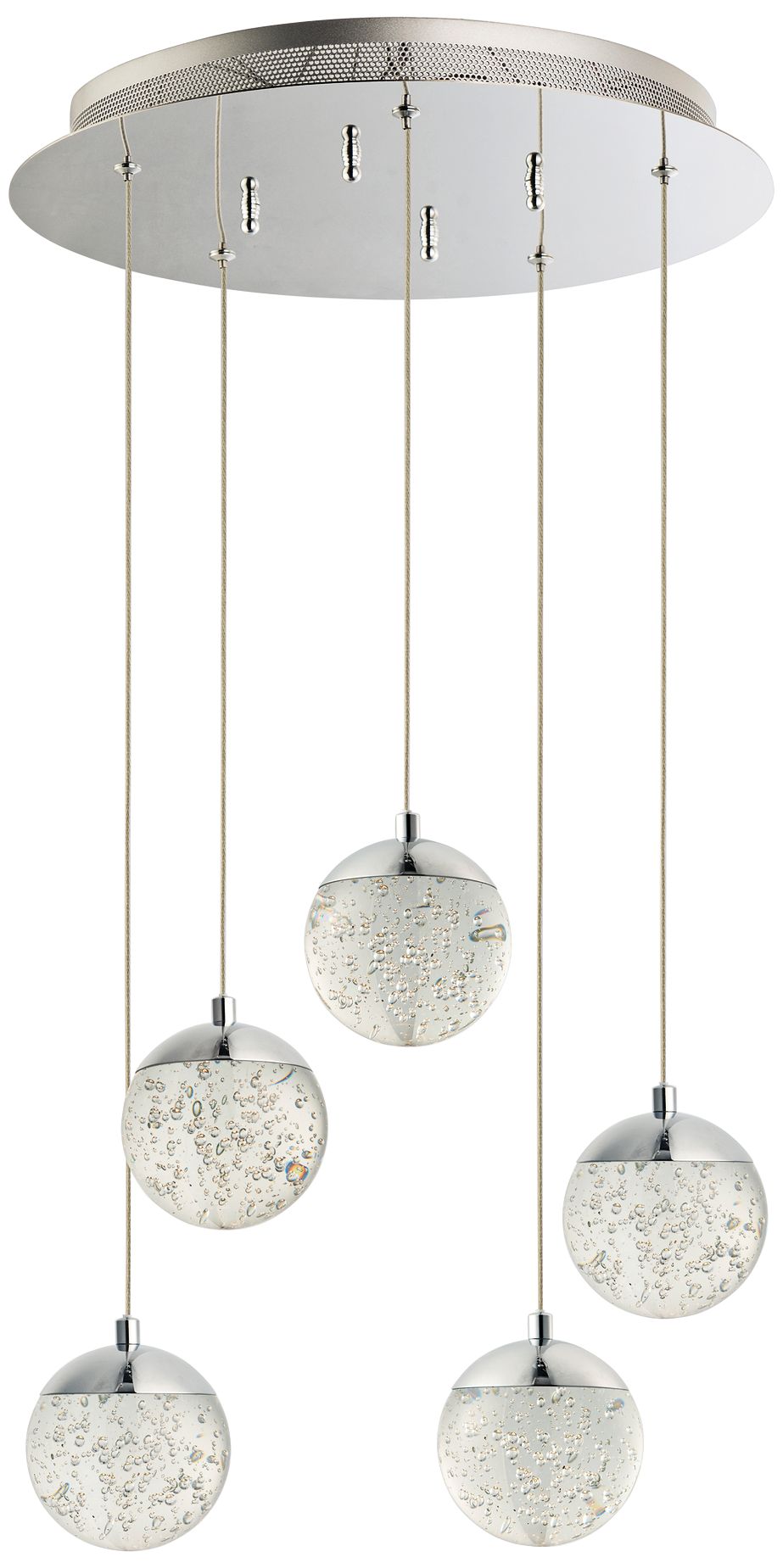 chrome 5 light pendant