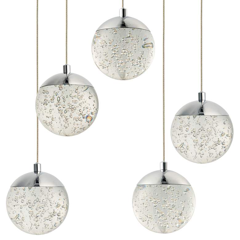 Image 2 ET2 Orb II 15 1/2"W Chrome 5-Light LED Multi Light Pendant more views