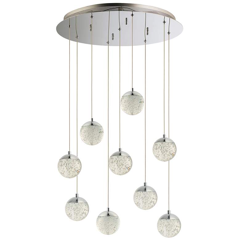 Image 2 ET2 Orb II 21 3/4 inchW Chrome 9-Light LED Multi Light Pendant