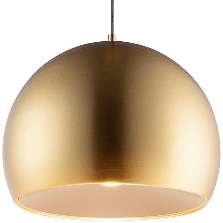 Image 2 ET2 Palla 15 3/4" Wide Satin Brass Dome LED Pendant Light more views