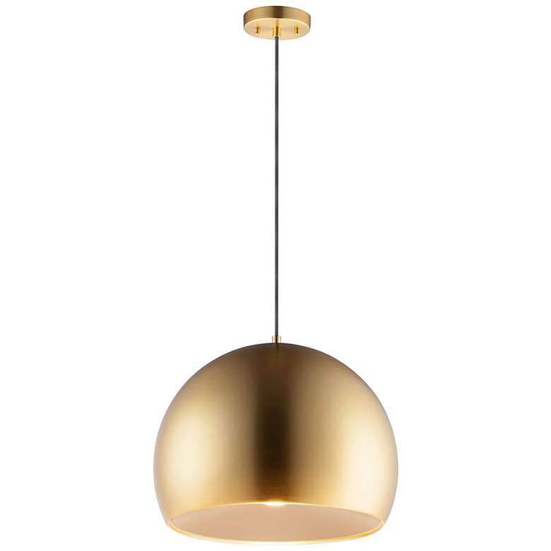 Image 4 ET2 Palla 15 3/4" Wide Satin Brass Dome LED Pendant Light more views