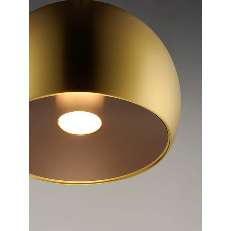 Image 5 ET2 Palla 15 3/4" Wide Satin Brass Dome LED Pendant Light more views