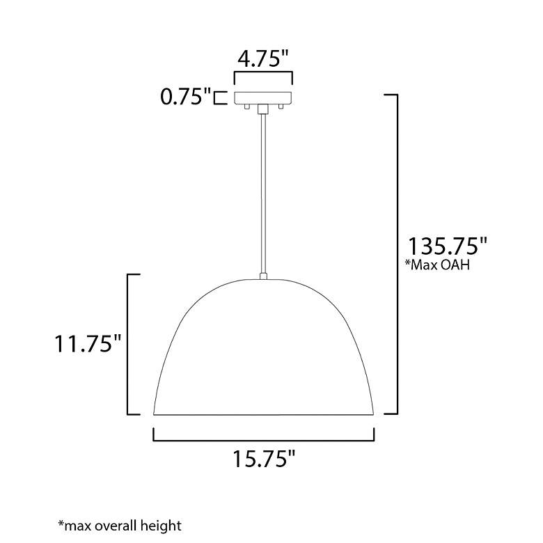 Image 6 ET2 Palla 15 3/4" Wide Satin Brass Dome LED Pendant Light more views