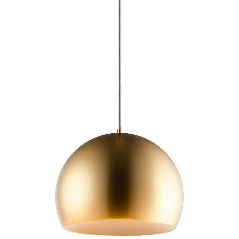 Image 1 ET2 Palla 19 3/4" Wide Satin Brass Dome LED Pendant Light