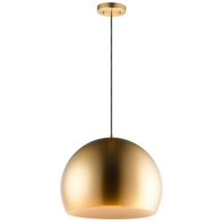 ET2 Palla 19 3/4" Wide Satin Brass Dome LED Pendant Light
