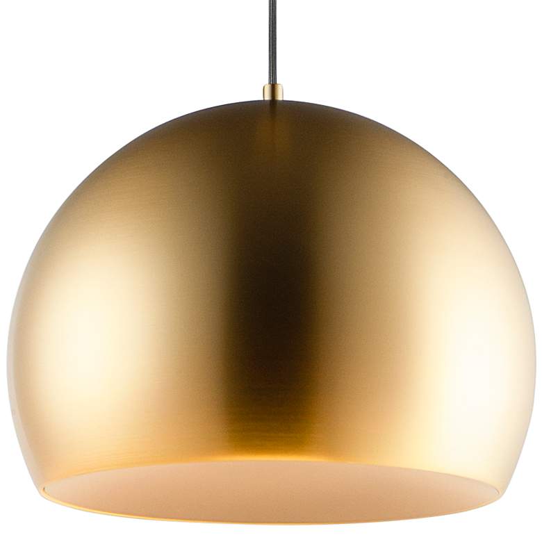 Image 2 ET2 Palla 19 3/4" Wide Satin Brass Dome LED Pendant Light more views